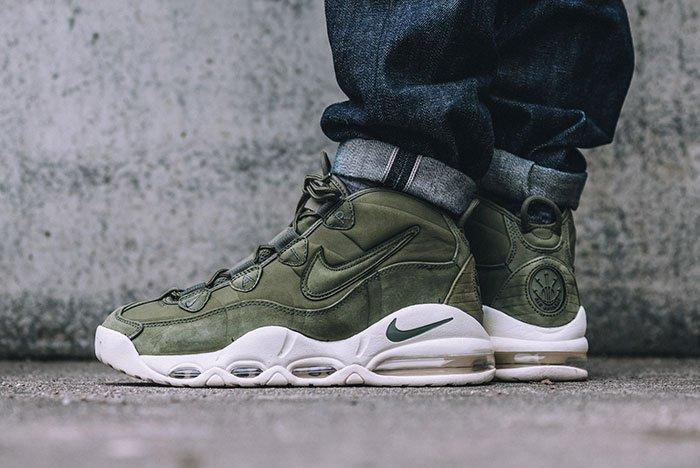 nike uptempo olive green