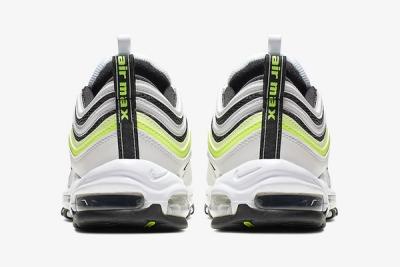 Nike Air Max 97 White Black Volt Reflective Release Date Heel