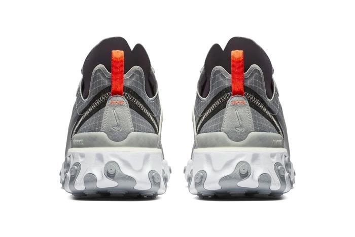 Nike react element grey orange on sale