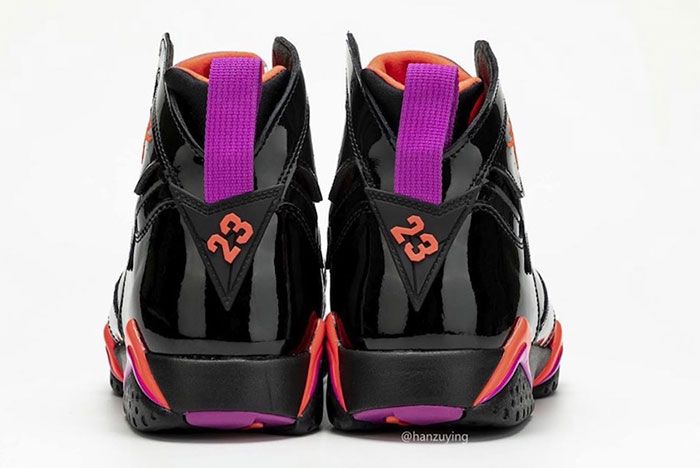 Air Jordan 7 Womens Black Orange Pink Heel
