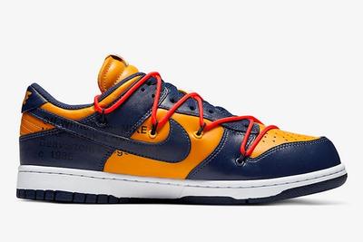Off White Nike Dunk Low Gold Navy Ct0856 700 Medial