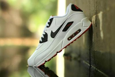 Nike Air Max 90 Leather Black White Red