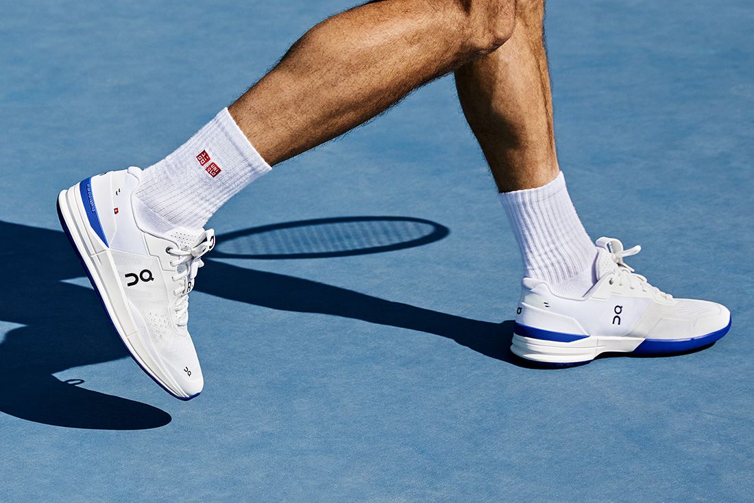 on the roger signature tennis shoe