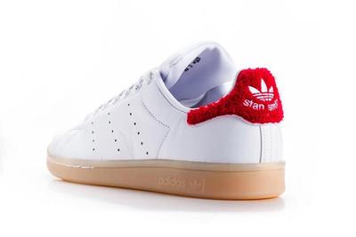 Adidas Stan Smith Fuzzy Heel White Red Womens 1