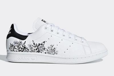 Adidas Stan Smith Floral Black White 1