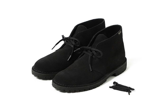 Clarks Beamsdesert Rock Gore Tex Black Front Angle