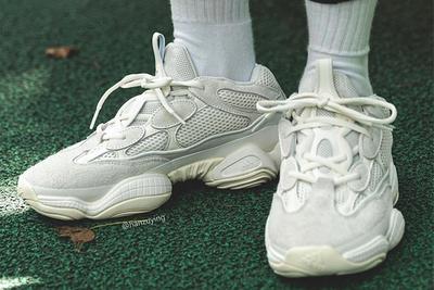 Adidas Yeezy Boost 500 Bone White On Foot Toe