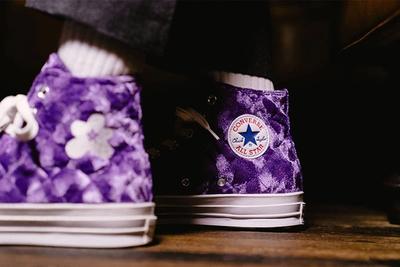 Golf Le Fleur Converse Chuck 70 Quilted Purple On Feet Close Up All Star Patch