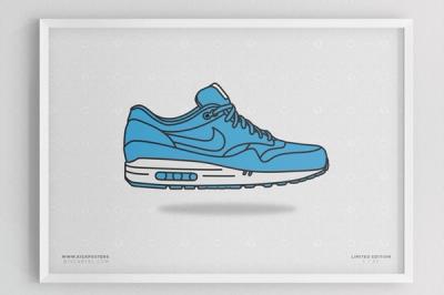 Sneaker Prints Air Max 1 Blue