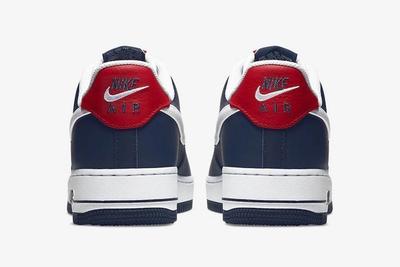 Nike Air Force 1 Blue White Red Heels