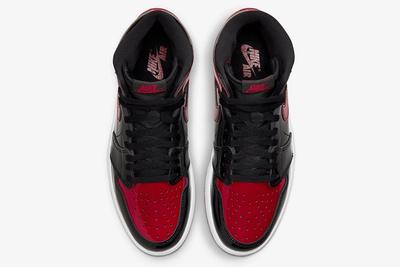 womens nike high tops runners shoes sale Bred Patent 555088-063