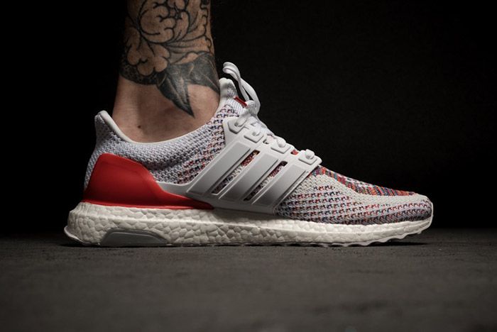 Adidas Ultra Boost White Red Multicolour On Feet 1