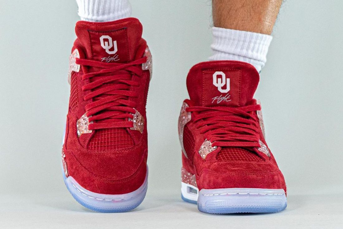 On Foot With the 2018 Air Jordan 4 PE Oklahoma Sooners Industry News