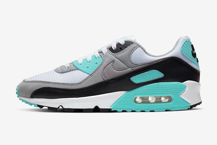 Nike Air Max 90 Hyper Turquoise Cd0881 100 Lateral Side Shot