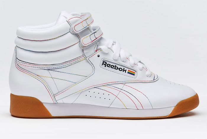 Reebok Pride Pack White Freestyle Hi Right Side View