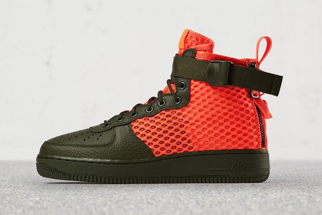 Nike s SF AF 1 Mid Goes Off Duty In Crimson Mesh Releases