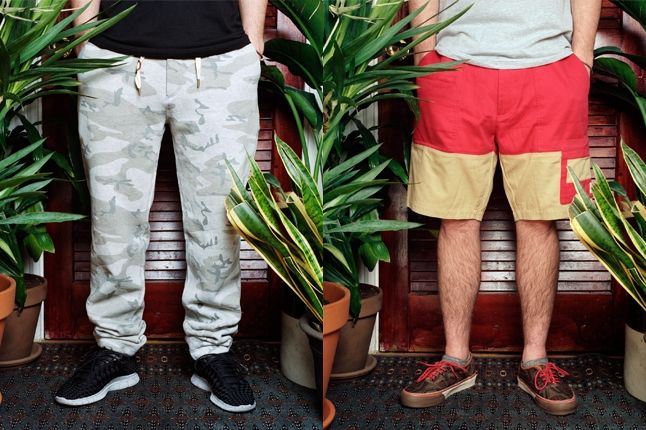 Bodega Ss13 Lookbook Split Camo Track Pant Cargo Short 1