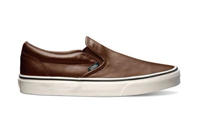 Vans Classic Slip On Aged Leather Brown Holiday 2012 Side 1