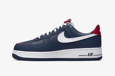 Nike Air Force 1 Blue White Red Lateral