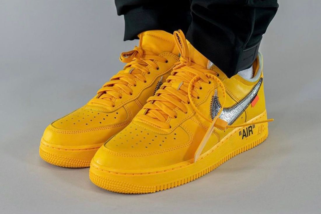 Now Available! 🍋 Nike AF1 Off White “ICA University Gold” Brand