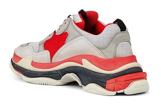 balenciaga triple s white and red