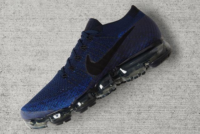 navy blue and white vapor max