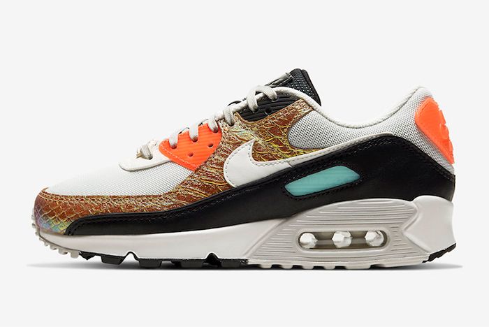 Nike Air Max 90 Gold Snakeskin Lateral Side