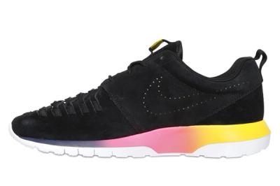 Nike Roshe Run Nm Woven Black Suede Rainbow Sole 4