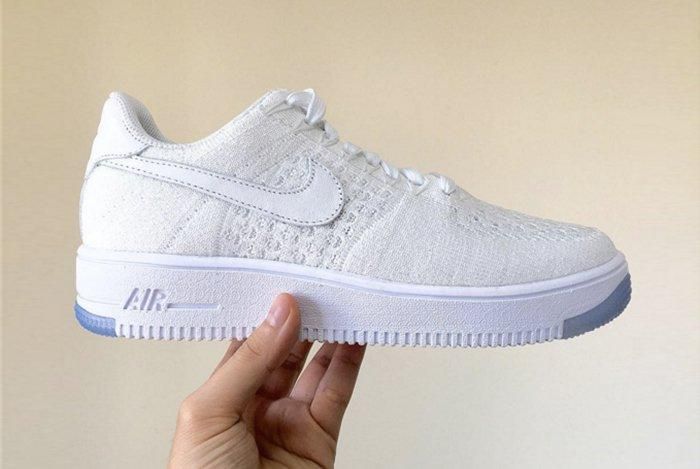 white flyknit airforce