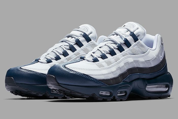 white and navy blue air max 95