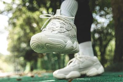 Adidas Yeezy Boost 500 Bone White On Foot Toe 3