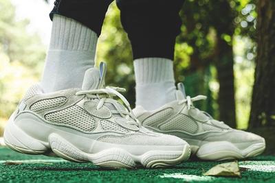 Adidas Yeezy Boost 500 Bone White On Foot Right