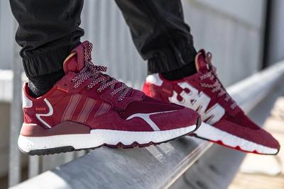 On Foot Adidas Nite Jogger Burgundy Pointed Toe
