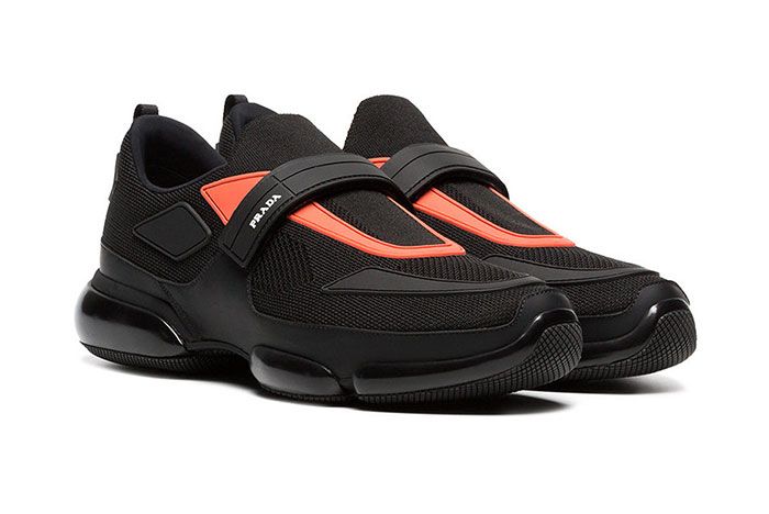 Pradas Cloudbust Receives A Bright Contrast Black Orange Colorway 1 Sneaker Freaker2