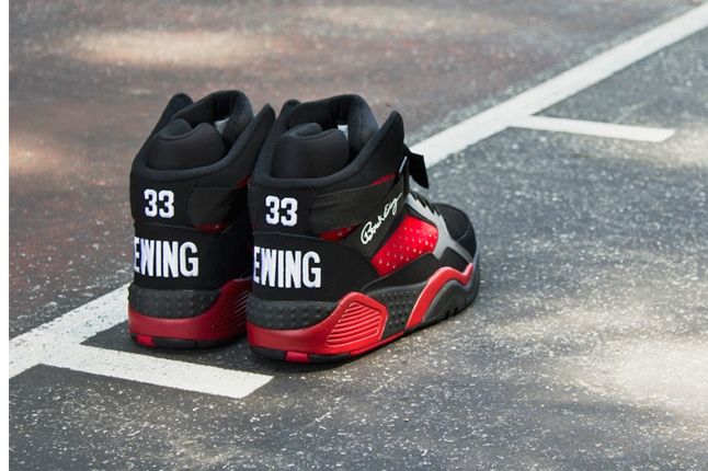 Ewing Athletics Foucs Blk Red Heel Profile 1