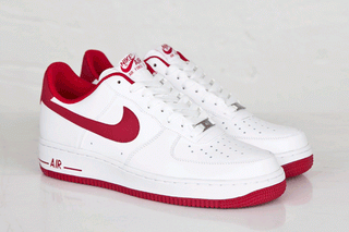 air force 1 white with red bottom