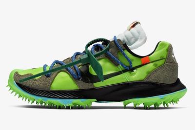 Off White Nike Zoom Terra Kiger 5 Green Cd8179 300 Lateral Side Shot