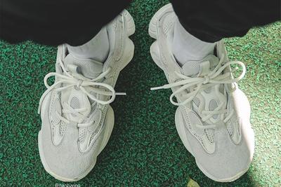 Adidas Yeezy Boost 500 Bone White On Foot Top