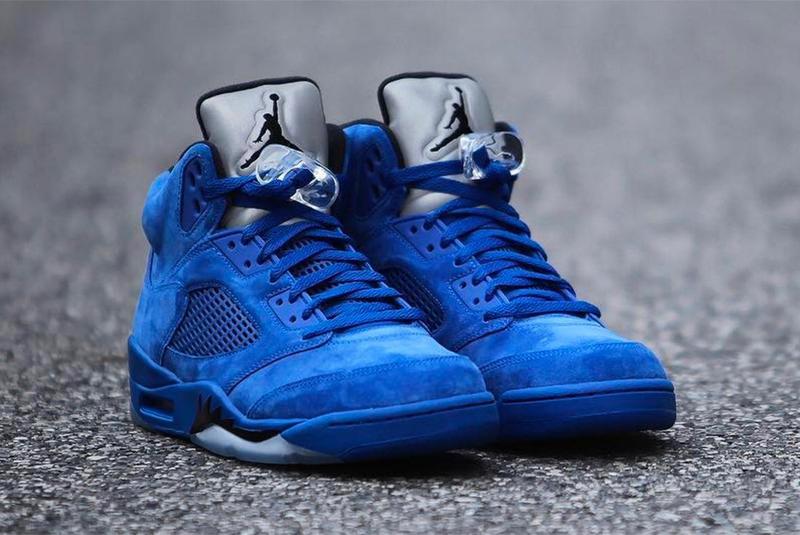 Best Look Yet At The 'Blue Suede' Jordan 5s Releases