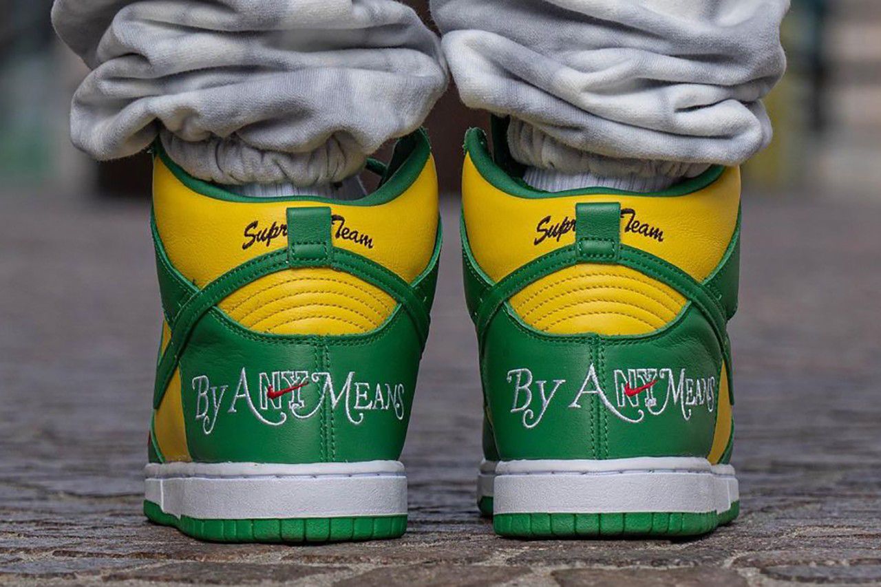On-Foot: Supreme x Nike SB Dunk High 'Brazil' - Sneaker Freaker