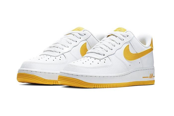 yellow and white high top air force 1