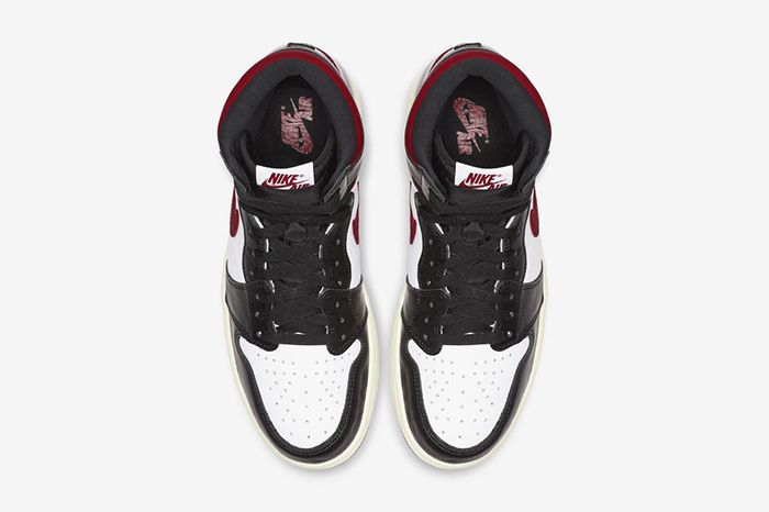 aj1 black white sail gym red