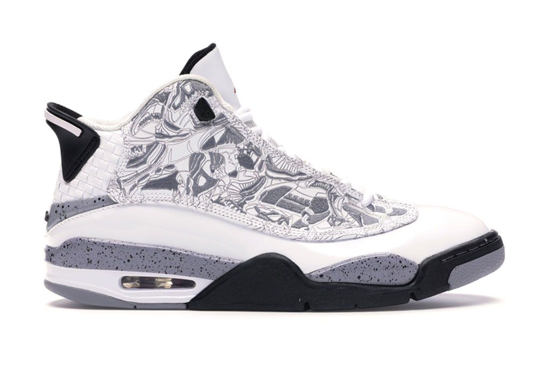 Air Jordan Dub Zero White Cement Lateral Side Shot