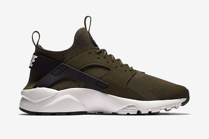 khaki and black huaraches