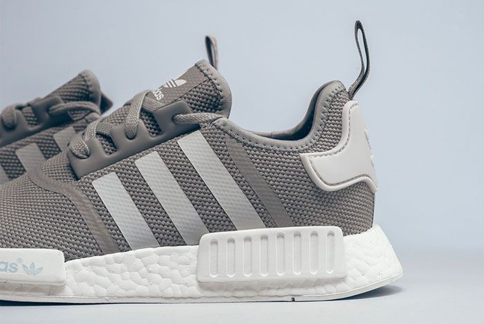 grey and white nmds