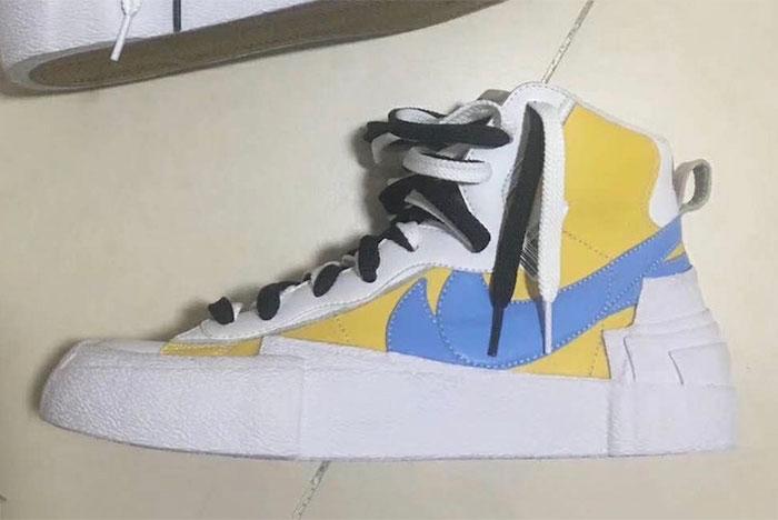 Sacai Nike Blazer White Yellow Blue Leak