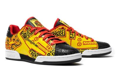 Reebok X Keith Haring Yellow And Black Low Top Angle 1