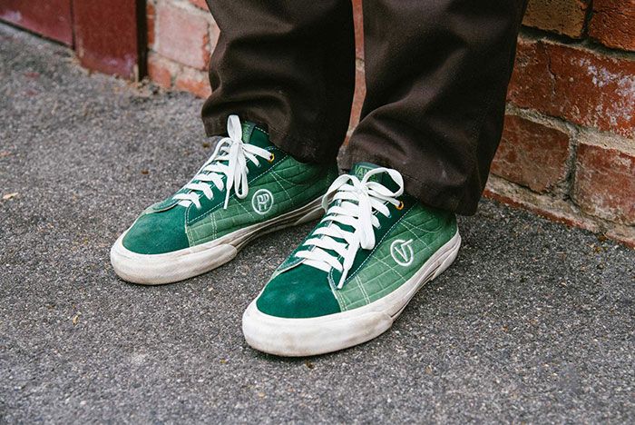Vans Pass Port Sid Pro Bomber Pack Green Red On Foot