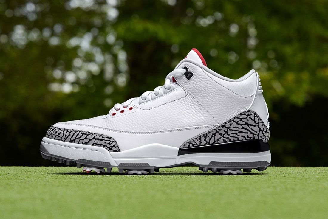 Air Jordan 3 White Cement Golf Lateral Side Shot