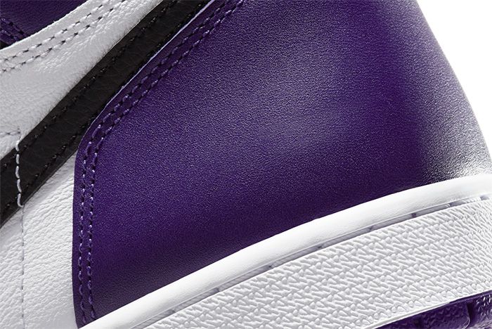 Air Jordan 1 Court Purple heel detail shot